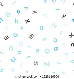 Light Blue, Green vector seamless template with isolated letters. Shining illustration with ABC symbols on abstract template. Design for wallpaper, fabric makers.