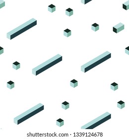 Light Blue, Green vector seamless, isometric layout with lines, rectangles. Decorative design in abstract style with rectangles. Design for wallpaper, fabric makers.