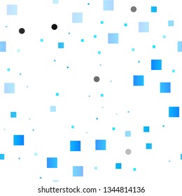 Light Blue, Green vector seamless backdrop with dots, spots, cubes. Illustration with set of shining colorful abstract circles, cubes. Design for textile, fabric, wallpapers.