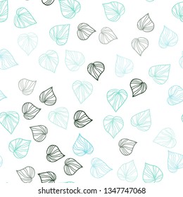 Light Blue, Green vector seamless elegant template with leaves. Modern geometrical abstract illustration with leaves. Pattern for design of fabric, wallpapers.