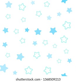 Light Blue, Green vector seamless background with colored stars. Shining colored illustration with stars. Design for wallpaper, fabric makers.
