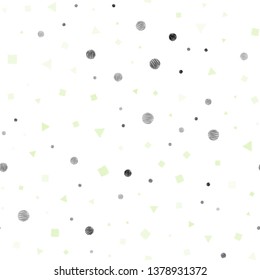 Light Blue, Green vector seamless background with triangles, circles, cubes. Glitter abstract illustration with spheres, squares, lines. Design for textile, fabric, wallpapers.
