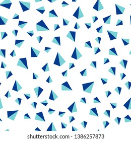 Light Blue, Green vector seamless, isometric background with triangles. Modern abstract illustration with colorful triangles. Design for wallpaper, fabric makers.