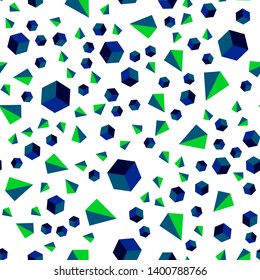 Light Blue, Green vector seamless, isometric backdrop with lines, rhombus. Lines, rhombus with colorful gradient. Pattern for design of fabric, wallpapers.