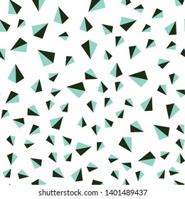 Light Blue, Green vector seamless, isometric texture with triangular style. Glitter abstract illustration with triangular shapes. Pattern for design of fabric, wallpapers.