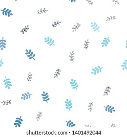 Light Blue, Green vector seamless natural artwork with leaves. Doodle illustration of leaves in Origami style with gradient. Design for wallpaper, fabric makers.