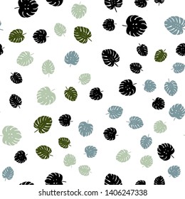 Light Blue, Green vector seamless doodle background with leaves. New colorful illustration in doodle style with leaves. Design for wallpaper, fabric makers.