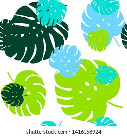 Light Blue, Green vector seamless doodle layout with leaves. An elegant bright illustration with leaves in Natural style. Design for wallpaper, fabric makers.