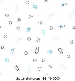 Light Blue, Green vector seamless pattern with fresh ingredients. Blurred decorative design of snacks in doodle style. Pattern for ad, booklets, leaflets of restaurants.