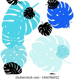 Light Blue, Green vector seamless natural pattern with leaves. Blurred decorative design in Indian style with leaves. Template for business cards, websites.