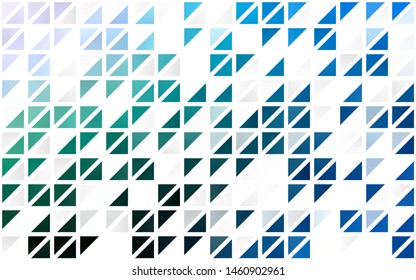 Light Blue, Green vector seamless texture in triangular style. Beautiful illustration with triangles in nature style. Pattern for design of fabric, wallpapers.