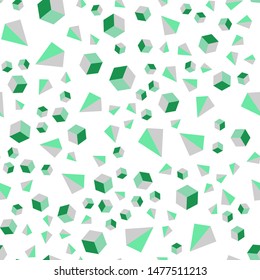 Light Blue, Green vector seamless, isometric layout with rectangles, triangles. Abstract gradient illustration with triangles, cubes. Template for business cards, websites.