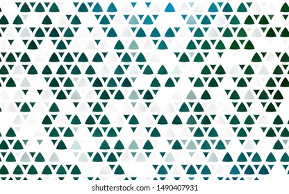 Light Blue, Green vector seamless template with crystals, triangles. Decorative design in abstract style with triangles. Pattern for design of window blinds, curtains.
