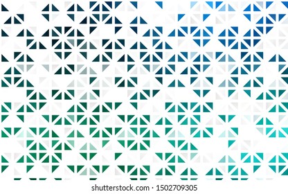 Light Blue, Green vector seamless pattern in polygonal style. Triangles on abstract background with colorful gradient. Template for business cards, websites.