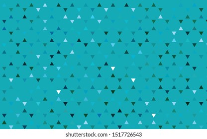 Light Blue, Green vector seamless template with crystals, triangles. Triangles on abstract background with colorful gradient. Pattern for trendy fabric, wallpapers.