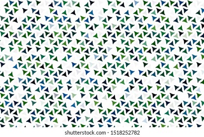 Light Blue, Green vector seamless template with crystals, triangles. Beautiful illustration with triangles in nature style. Trendy design for wallpaper, fabric makers.