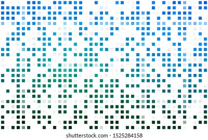 Light Blue, Green vector seamless pattern in square style. Decorative design in abstract style with rectangles. Trendy design for wallpaper, fabric makers.