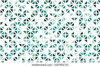 Light Blue, Green vector seamless backdrop with lines, triangles. Illustration with set of colorful triangles. Design for textile, fabric, wallpapers.