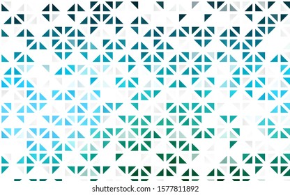 Light Blue, Green vector seamless template with crystals, triangles. Glitter abstract illustration with triangular shapes. Pattern for design of fabric, wallpapers.