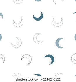 Light Blue, Green vector seamless template with moon. Modern abstract illustration with moon.