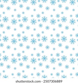 Light Blue, Green vector seamless pattern with christmas snowflakes. Colorful decorative design in xmas style with snow. Pattern for trendy fabric, wallpapers.