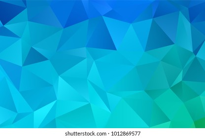Light Blue, Green vector shining triangular pattern. Colorful illustration in abstract style with gradient. A completely new design for your business.