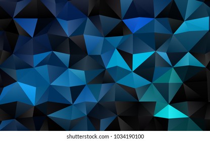 Light Blue, Green vector shining triangular background. Shining illustration, which consist of triangles. A completely new design for your business.