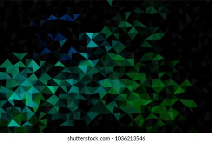 Light Blue, Green vector shining triangular background. Geometric illustration in Origami style with gradient.  Brand-new design for your business.