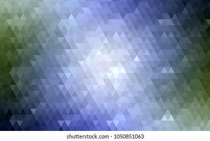 Light Blue, Green vector shining triangular pattern. Geometric illustration in Origami style with gradient.  Triangular pattern for your business design.