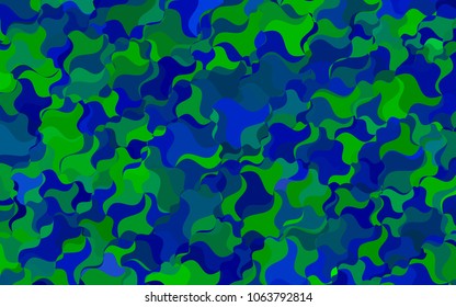 Light Blue, Green vector shining cranked background. Colorful illustration in abstract cranked style with gradient. The textured pattern can be used for background.