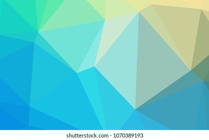 Light Blue, Green vector shining triangular layout. Triangular geometric sample with gradient.  Brand-new design for your business.