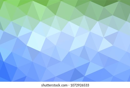 Light Blue, Green vector shining triangular backdrop. Elegant bright polygonal illustration with gradient. The polygonal design can be used for your web site.