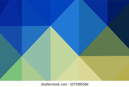 Light Blue, Green vector shining triangular layout. Creative geometric illustration in Origami style with gradient. Brand-new design for your business.