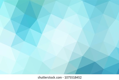 Light Blue, Green vector shining triangular cover. Shining polygonal illustration, which consist of triangles. A completely new design for your business.