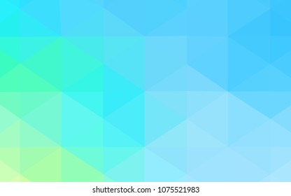 Light Blue, Green vector shining triangular backdrop. Shining polygonal illustration, which consist of triangles. Brand-new design for your business.