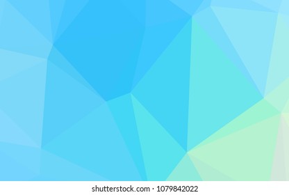 Light Blue, Green vector shining triangular backdrop. Shining polygonal illustration, which consist of triangles. A completely new template for your business design.