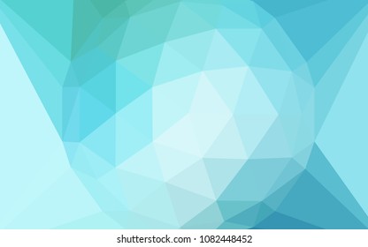 Light Blue, Green vector shining triangular layout with a gem in a centre. Abstract illustration with an elegant triangles. Triangular pattern for your design.