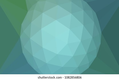 Light Blue, Green vector shining triangular layout with a gem in a centre. Colorful illustration in a polygonal style. A completely new design for your leaflet.