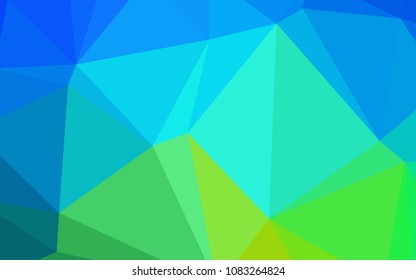 Light Blue, Green vector shining triangular layout. Polygonal abstract illustration with gradient. Brand-new design for your business.