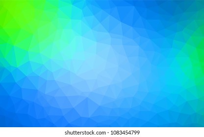 Light Blue, Green vector shining triangular layout. Colorful abstract illustration with triangles. Textured pattern for your backgrounds.