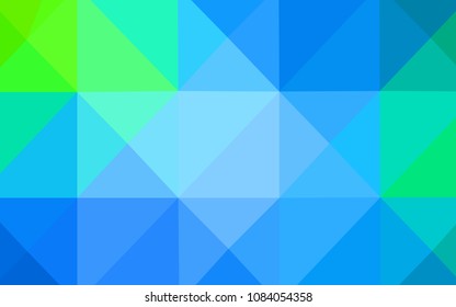 Light Blue, Green vector shining triangular layout. Geometric illustration in Origami style with gradient.  A completely new template for your business design.