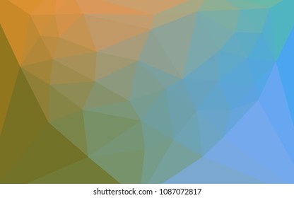 Light Blue, Green vector shining triangular backdrop with a heart in a centre. Polygonal abstract illustration with gradient. Completely new template for your banner.