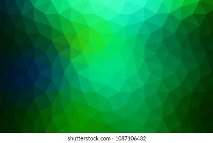 Light Blue, Green vector shining triangular layout. Triangular geometric sample with gradient.  Polygonal design for your web site.