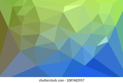 Light Blue, Green vector shining triangular backdrop with a heart in a centre. A sample with polygonal shapes. A completely new design for your leaflet.