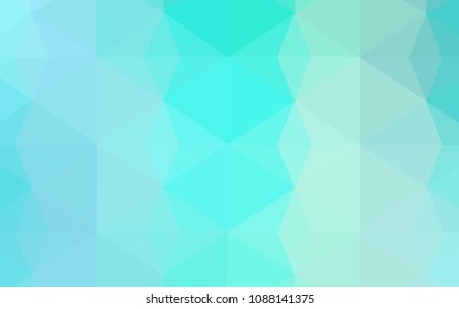 Light Blue, Green vector shining triangular layout. Colorful illustration in polygonal style with gradient. Triangular pattern for your business design.