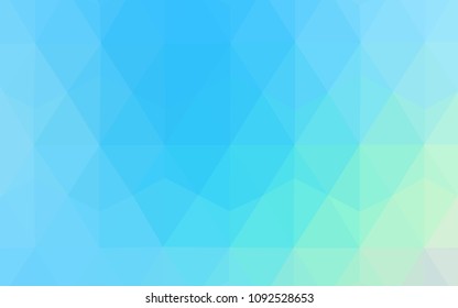 Light Blue, Green vector shining triangular layout. Triangular geometric sample with gradient.  Triangular pattern for your design.