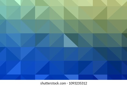 Light Blue, Green vector shining triangular backdrop. Colorful abstract illustration with triangles. Polygonal design for your web site.