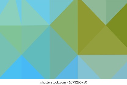 Light Blue, Green vector shining triangular cover. Colorful illustration in polygonal style with gradient. Textured pattern can be used for background.