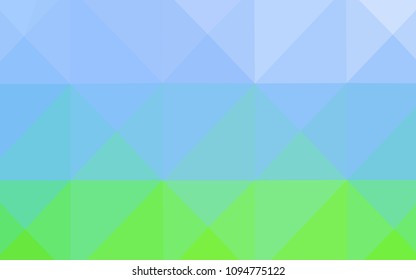 Light Blue, Green vector shining triangular layout. Polygonal abstract illustration with gradient. The polygonal design can be used for your web site.