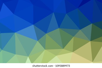Light Blue, Green vector shining triangular cover. Creative geometric illustration in Origami style with gradient. Pattern for a brand book's backdrop.